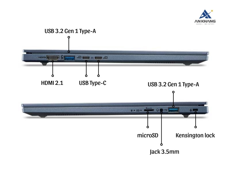 Laptop Acer Aspire 14 AI A14-11M-X8FP NX.JP3SV.001 kết nối đầy đủ cho mọi nhu cầu