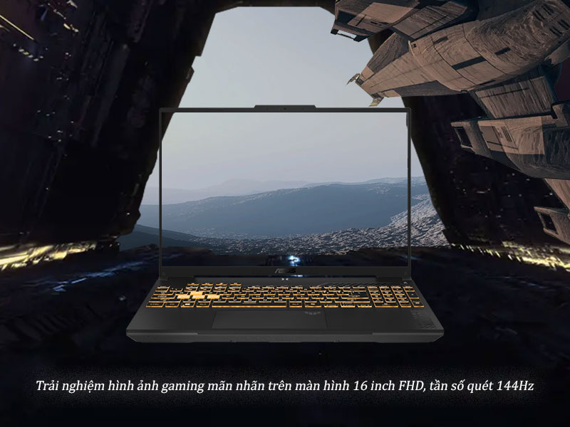 ASUS TUF Gaming F16 FX607VU-RL045W sở hữu m&agrave;n h&igrave;nh rộng, mượt v&agrave; tối ưu cho trải nghiệm gaming