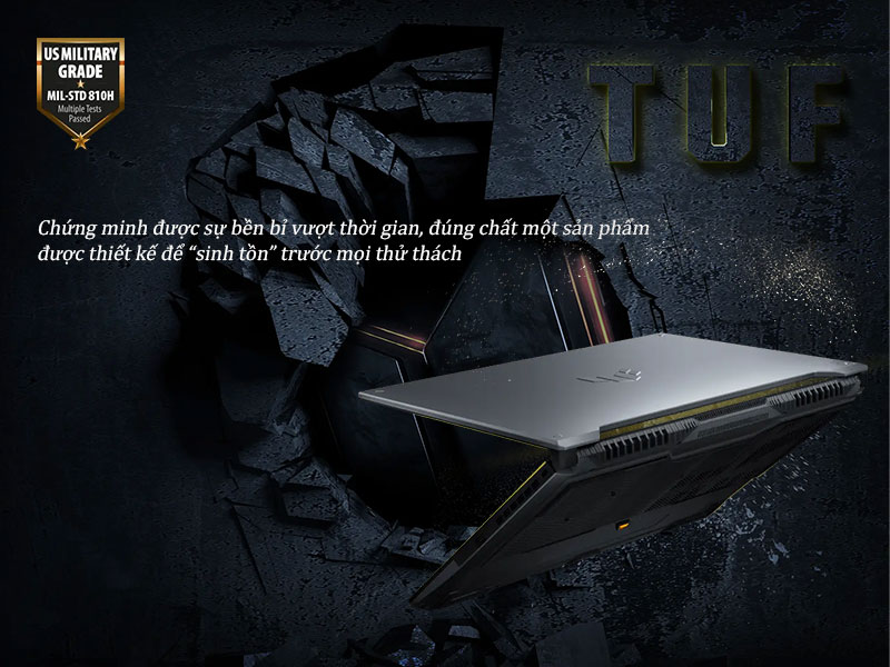 ASUS TUF Gaming F16 mang thiết kế bền bỉ v&agrave; đậm chất chiến binh TUF