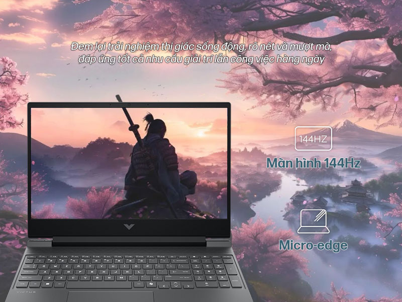 Trải nghiệm đỉnh c&ugrave;ng m&agrave;n h&igrave;nh si&ecirc;u mượt 144Hz tr&ecirc;n HP Victus 15-fb3116AX BX8U4PA