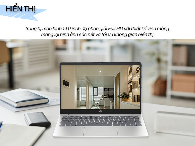 Laptop HP 14-ep0220TU B73VWPA với trang bị màn hình nhỏ gọn nhưng vẫn tối ưu không gian hiển thị