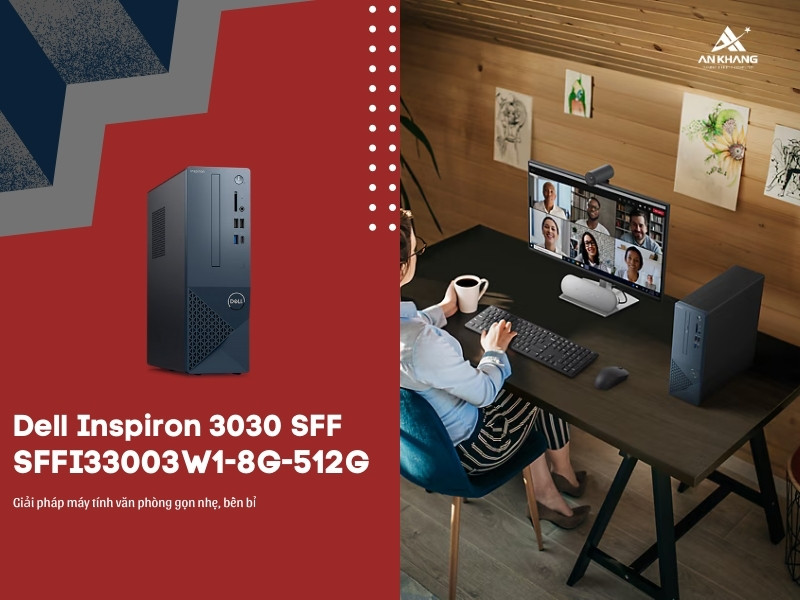 Máy tính để bàn Dell Inspiron 3030 SFF SFFI33003W1-8G-512G