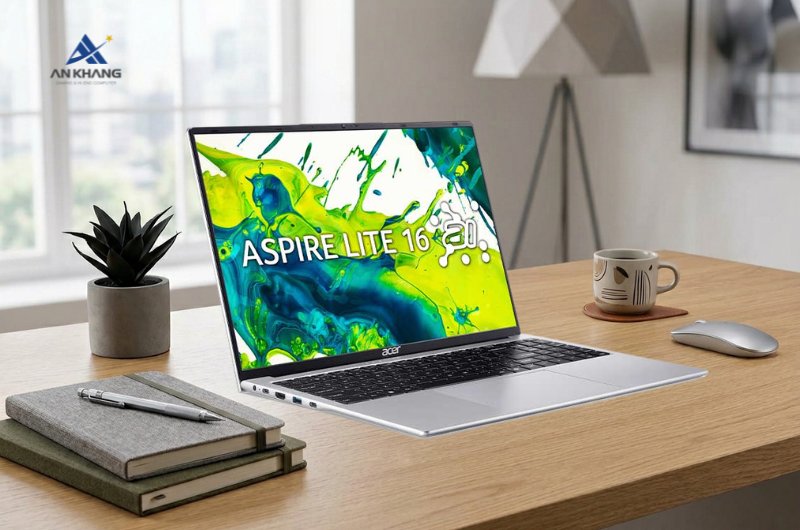 Laptop Acer Aspire Lite 16 AI AL16-71P-5674 NX.D4XSV.001 đa nhiệm mượt mà, nâng cấp dễ dàng