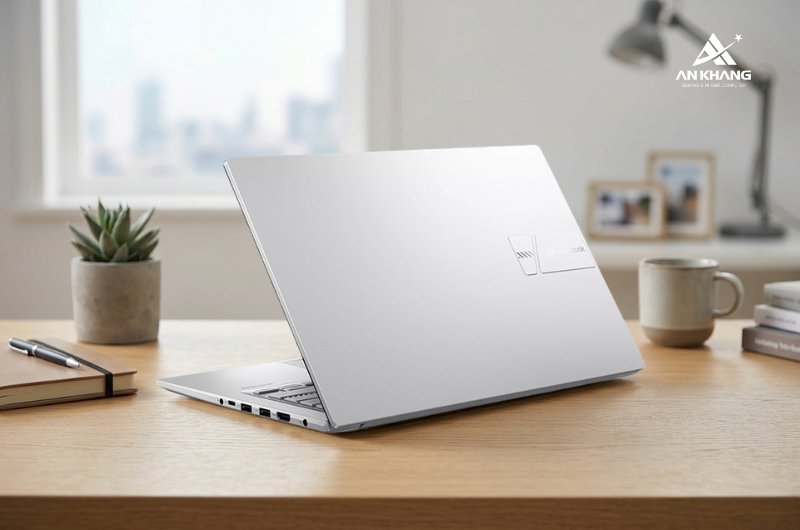 Laptop ASUS Vivobook 14 X1404VA-EB355W nổi bật với thiết kế mỏng nhẹ, lớp vỏ kh&aacute;ng khuẩn l&ecirc;n đến 99%