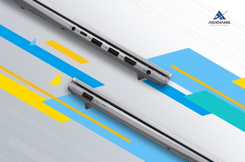 Laptop ASUS Vivobook 14 X1404VA-EB355W trang bị đầy đủ c&aacute;c cổng kết nối cần thiết