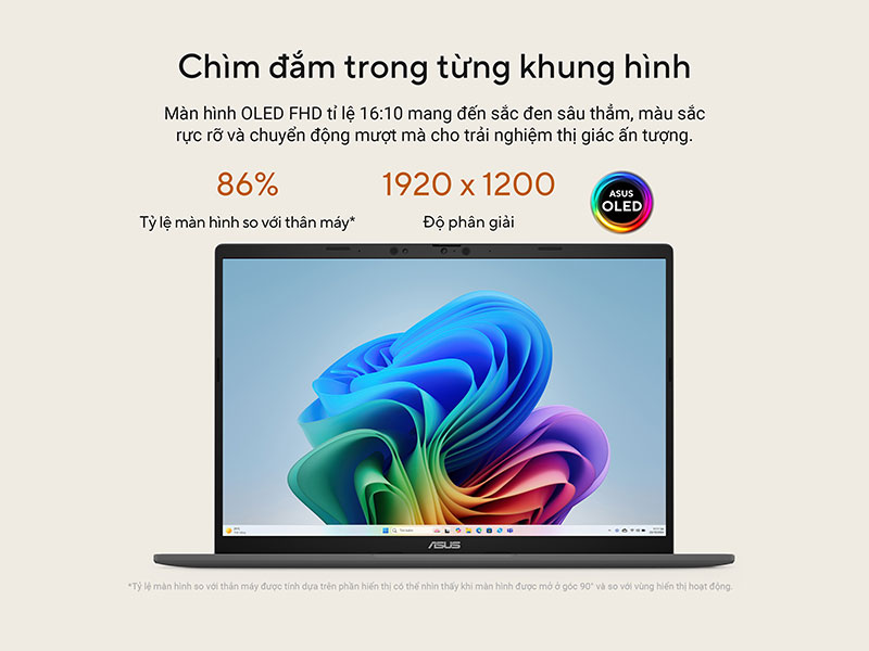 Rõ từng khung hình với màn hình OLED trên ASUS Vivobook S14 M3407GA-SF030W