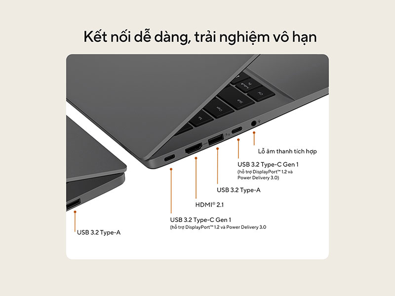 Đ&aacute;p ứng trọn vẹn nhu cầu h&agrave;ng ng&agrave;y với hệ thống kết nối của laptop ASUS Vivobook S16 M3607GA-SH034W
