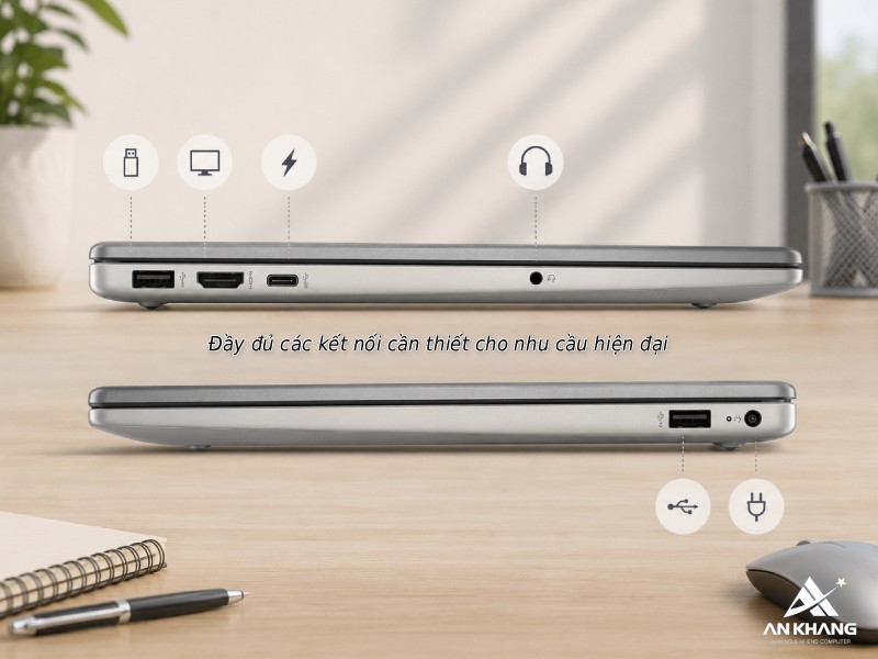 Hệ thống kết nối đầy đủ cho công việc và học tập hiện đại cùng laptop HP 250 G10 B73TQAT