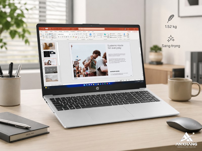 Laptop HP 250 G10 B73TQAT được thiết kế mỏng nhẹ, thanh lịch phù hợp nhiều đối tượng
