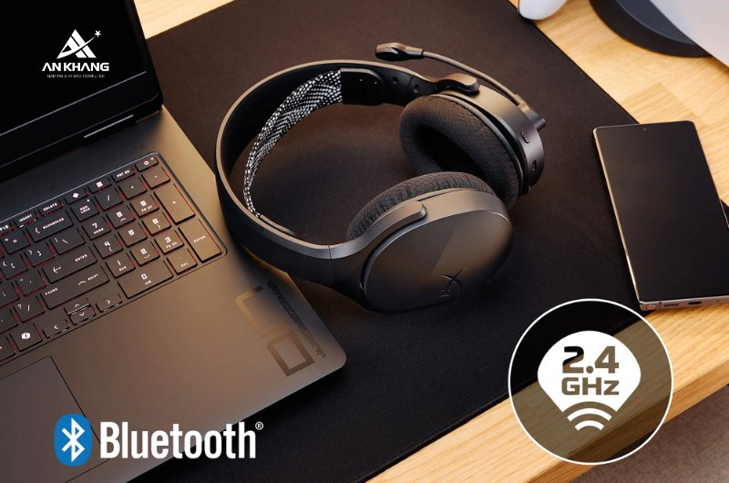 Tai nghe Gaming HyperX Cloud JET Wireless AJ0T1AA Black sở hữu kết nối không dây chế độ kép linh hoạt