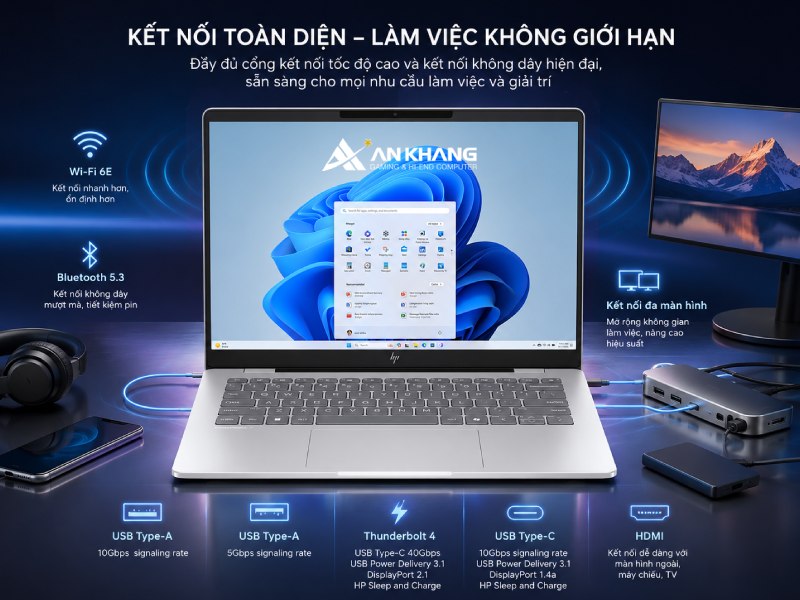 Hệ thống kết nối được trang bị trên HP OmniBook 7 14-fr0024TU C1MN0PA