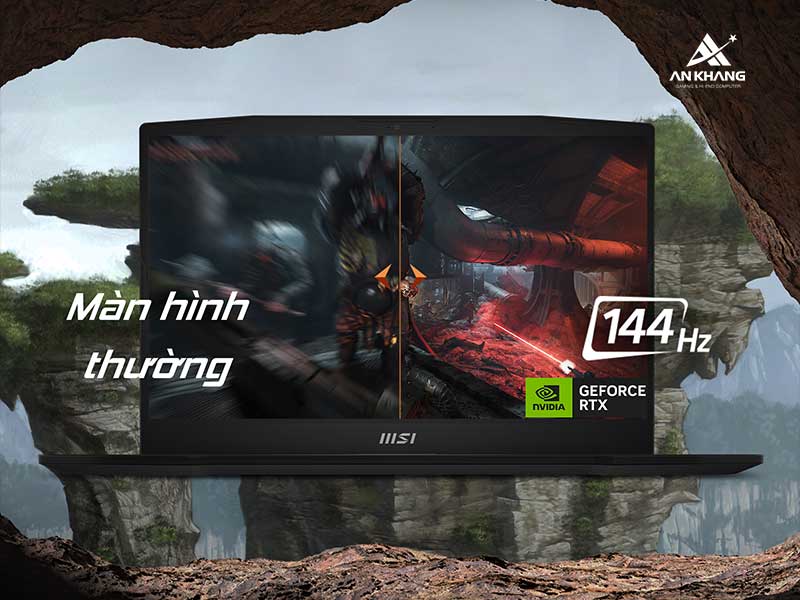 Laptop gaming MSI Katana 15 B13UDXK-2412VN hiển thị mượt mà, rõ nét 