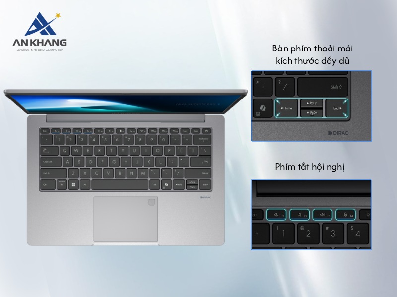 Laptop ASUS ExpertBook P1 P1403CVAY-308D4256-50W hướng đến sự thoải mái với bàn phím êm ái