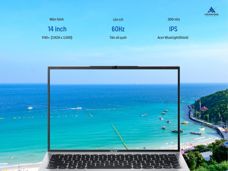 Laptop Acer Aspire Lite AL14-51M-59BN NX.KTXSV.001 sở hữu màn hình 14 inch FHD+ IPS sắc nét