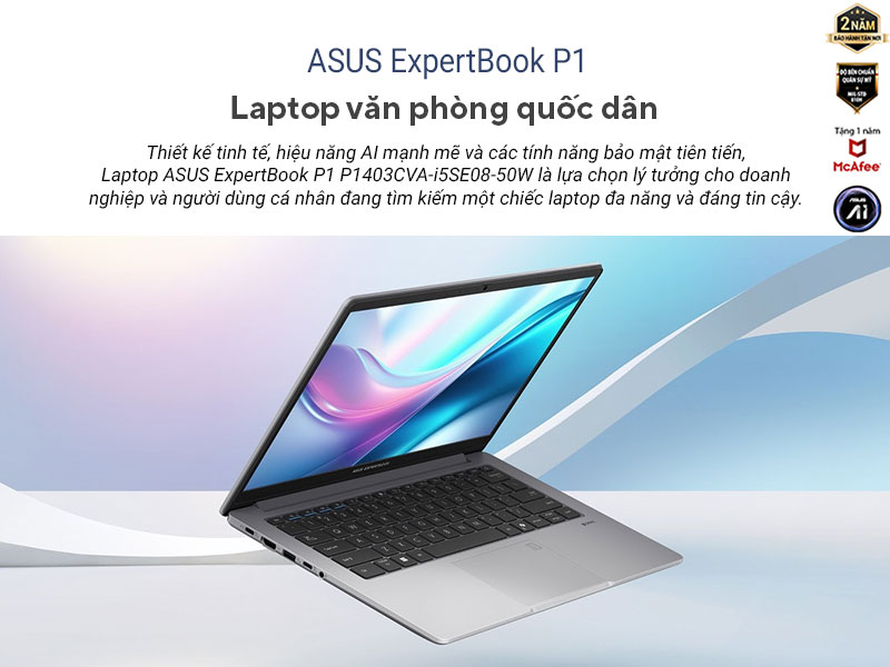 ASUS ExpertBook P1 P1403CVA-i5SE08-50W - Thiết bị AI đột phá mới