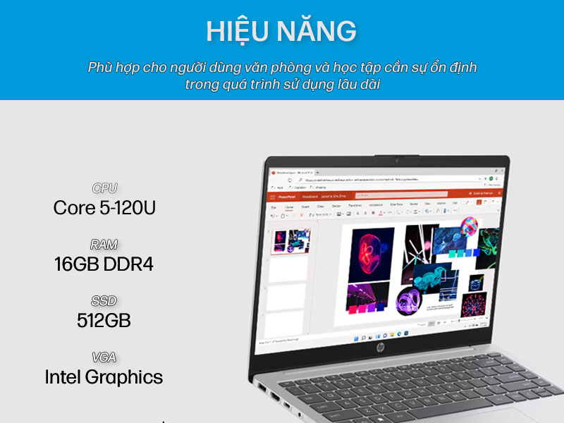 Laptop HP 14-ep1179TU C89ZSPA sở hữu hiệu năng ổn định cho người d&ugrave;ng văn ph&ograve;ng, học sinh sinh vi&ecirc;n học tập l&acirc;u d&agrave;i