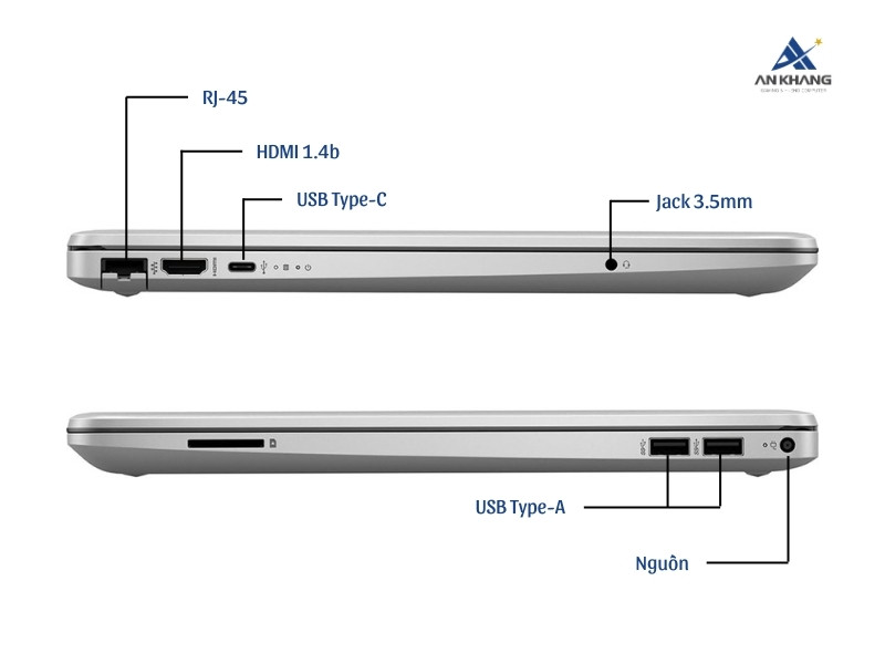 Laptop HP 250 G9 AG2K3AT trang bị đầy đủ cổng kết nối