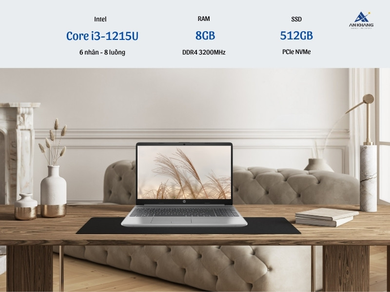Laptop HP 250 G9 AG2K3AT sử dụng chip Intel Core i3 ổn định cho tác vụ văn phòng