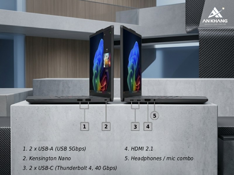 Lenovo ThinkPad T14s Gen 6 đáp ứng đa dạng nhu cầu với hệ thống cổng kết nối đầy đủ