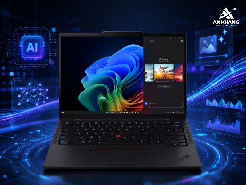 Laptop Lenovo ThinkPad T14s Gen 6 21QX00LEVA sở hữu hiệu năng AI mạnh mẽ với bộ xử lý Intel Core Ultra