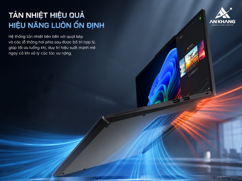 Khả năng tản nhiệt hiệu quả của Lenovo ThinkPad T14s Gen 6 giúp hiệu năng luôn ổn định