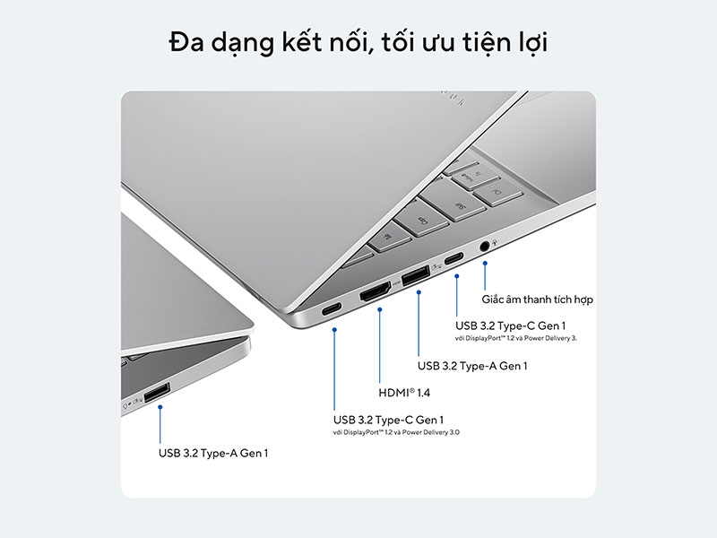 Vivobook S14 được trang bị đầy đủ các cổng cần thiết