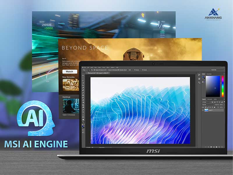 MSI Modern 14 F13MG-466VN với phần mềm MSI AI Engine tự động điều chinh thông minh