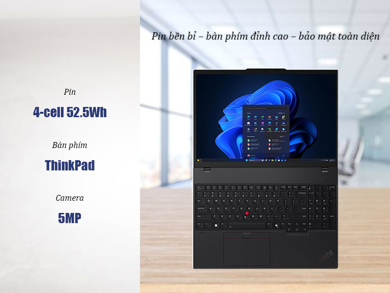 Laptop Lenovo ThinkPad T16 Gen 4 21QE0007VA l&agrave; sản phẩm ph&ugrave; hợp cho doanh nghiệp với c&aacute;c trang bị đ&aacute;ng tin cậy