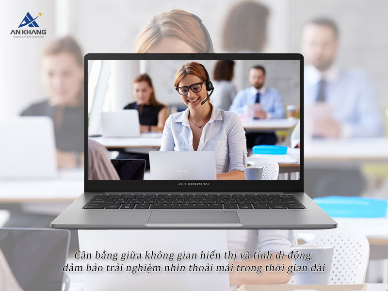 ASUS ExpertBook P1 P1403CVA sở hữu màn hình hiển thị rõ nét và chống chói hiệu quả