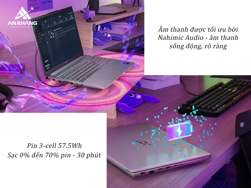 Trang bị pin và âm thanh của laptop Lenovo LOQ 15ARP10E 83S0004FVN đáp ứng tốt nhu cầu học tập, làm việc văn phòng hoặc giải trí nhẹ