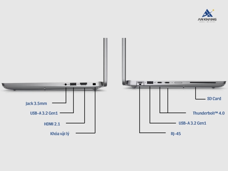 Dell Latitude 5450 L5450-125U-16512U trang bị đầy đủ cổng kết nối