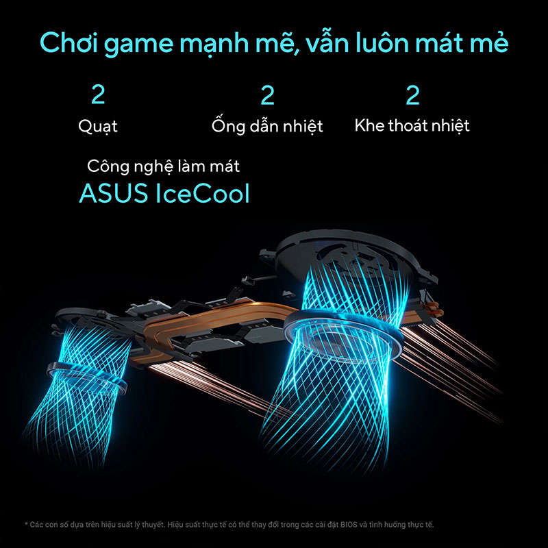 Tản nhiệt ASUS IceCool hiệu quả trên ASUS Gaming V16 K3607VU-RP280W