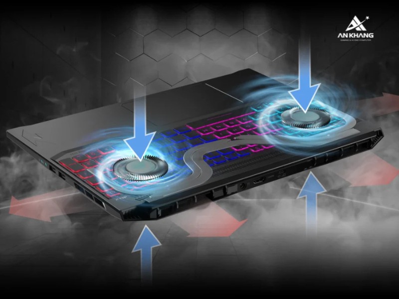 Laptop Acer Gaming Nitro V 16 AI ProPanel ANV16S-61-R0B8 NH.QXQSV.001 tản nhiệt hiệu quả