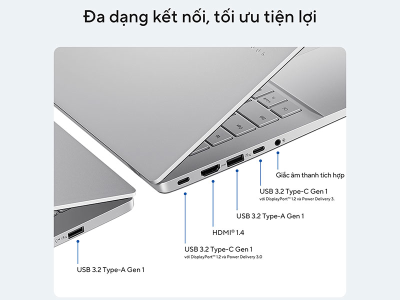Các cổng kết nối đa dạng và tiện ích trên ASUS Vivobook S16 S3607CA