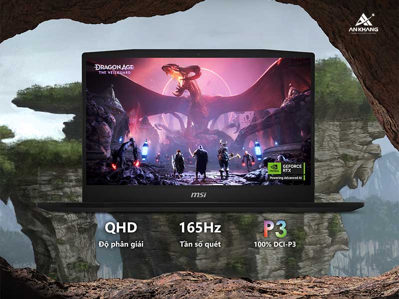 Laptop MSI Katana 15 HX B14WFK 267VN với màn hình QHD 165Hz sắc nét, mượt mà