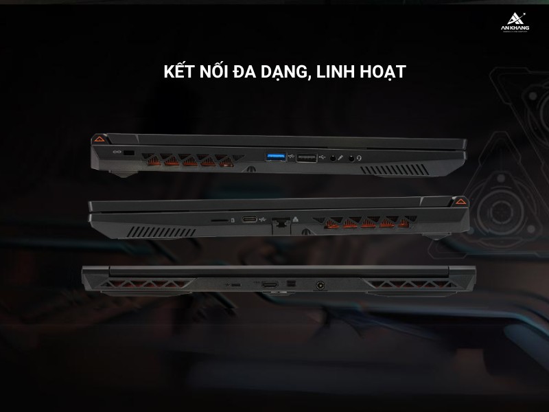 Laptop Gigabyte G5 MF5-H2VN353KH sở hữu hệ thống cổng kết nối đa dạng