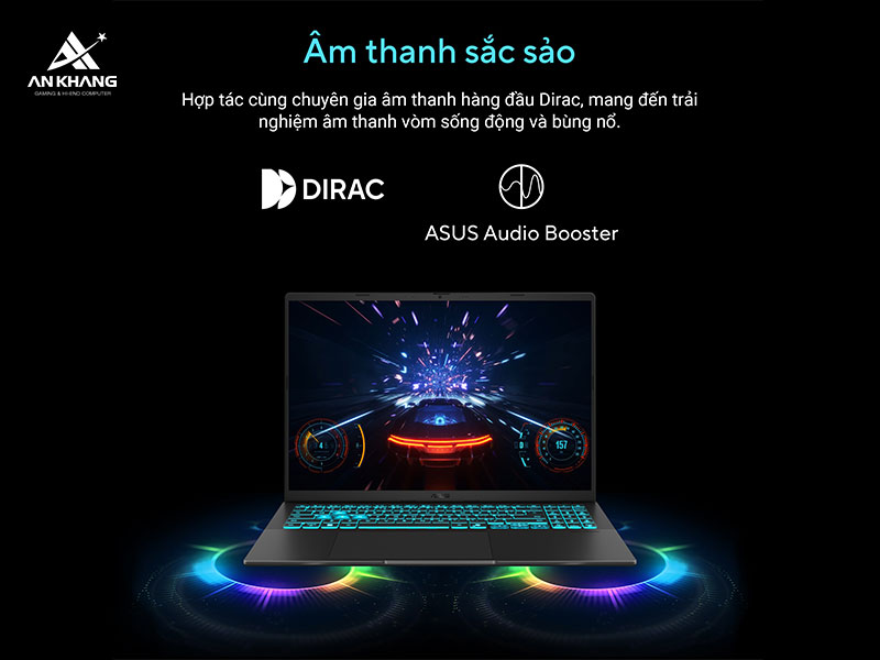 &Acirc;m thanh sống động v&agrave; b&ugrave;ng nổ c&ugrave;n ASUS Gaming V16 V3607VU-RP216W