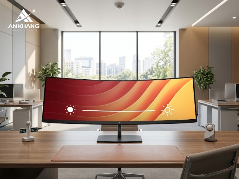 Cảm biến ánh sáng môi trường được tích hợp trên màn hình cong HP E45c G5 6N4C1AA
