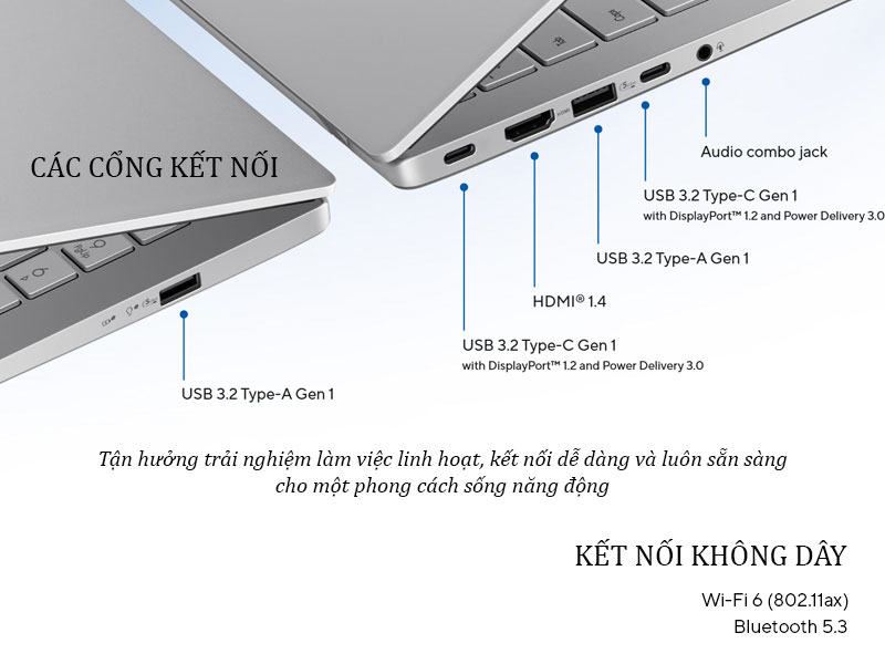 Laptop ASUS Vivobook S16 S3607CA-SH082WS mang đến khả năng kết nối linh hoạt