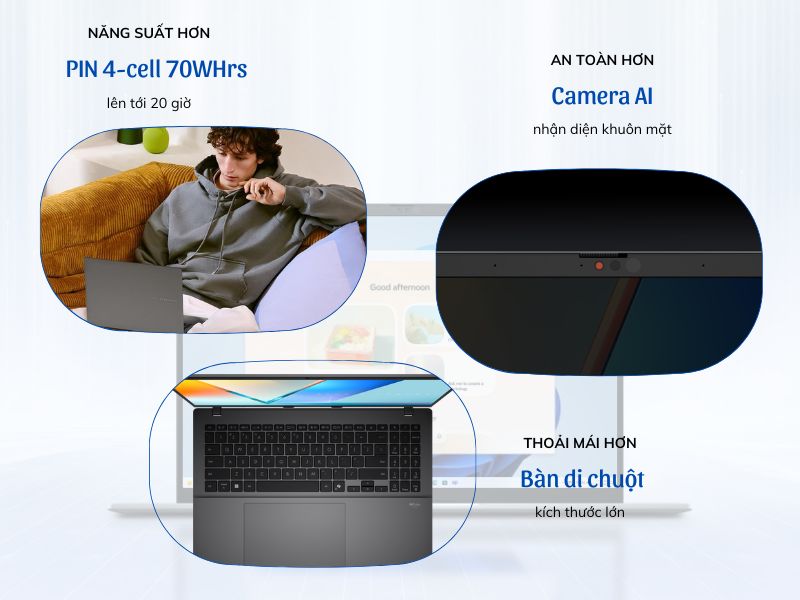 ASUS Vivobook S16 mang thiết kế thân thiện với người sử dụng