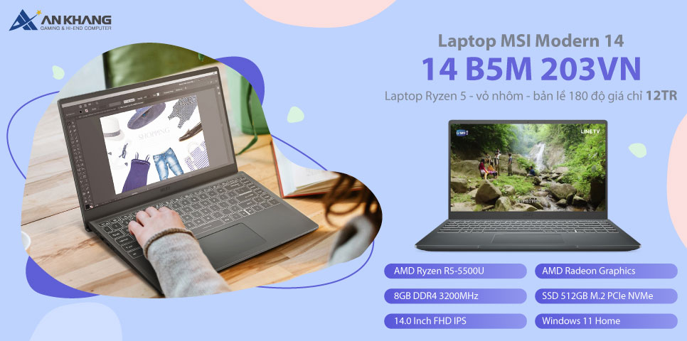 Laptop MSI Modern 14 B5M 203VN