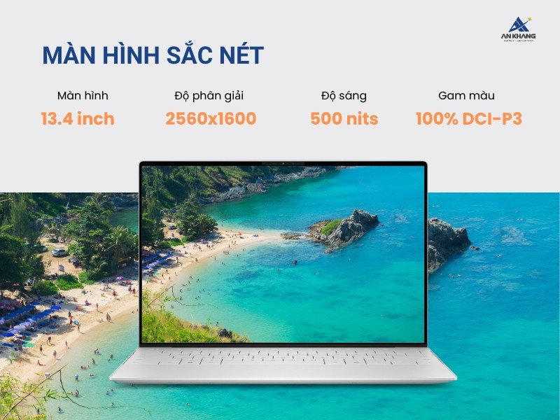 Laptop Dell XPS 13 9340 HXRGT trang bị màn hình cảm ứng 13.4 inch QHD+ InfinityEdge sắc nét