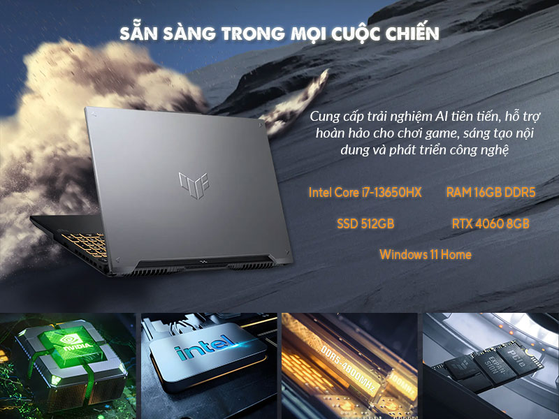 ASUS TUF Gaming F16 FX607JV-N3199 luôn sẵn sàng trong mọi cuộc chiến