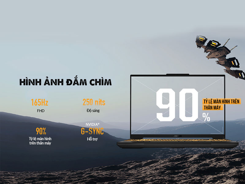 Hình ảnh mượt mà, chi tiết trên Laptop ASUS TUF Gaming F16