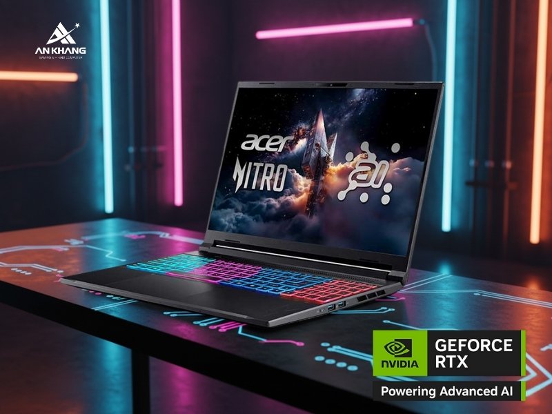 Laptop Acer Gaming Nitro V 16 AI ProPanel ANV16S-61-R7KQ NH.QXPSV.001 trang bị RTX 5060 thế hệ mới với hiệu suất 572 AI TOPS