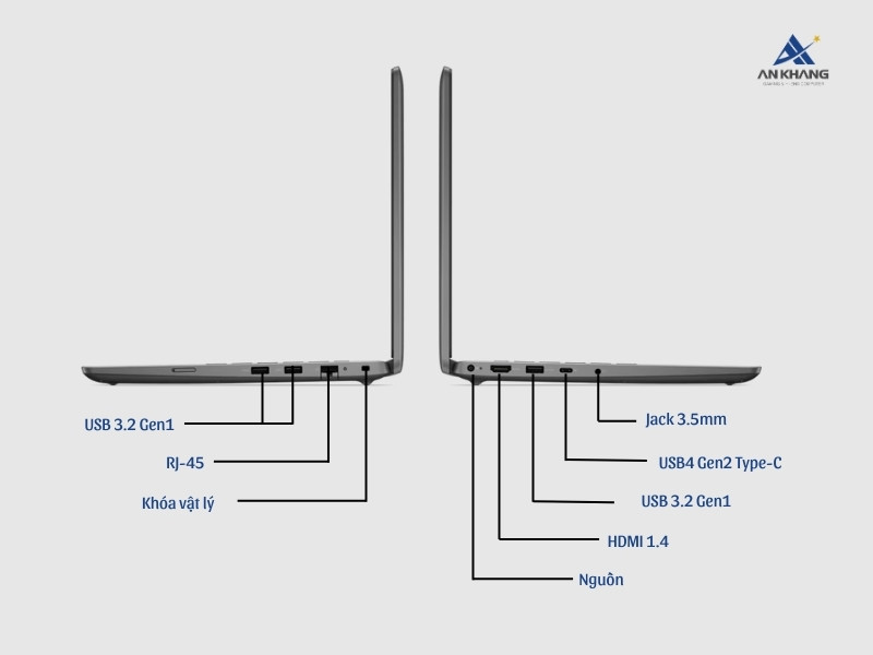 Laptop Dell Latitude 3450 L3450-1335U-16512U trang bị đầy đủ cổng kết nối