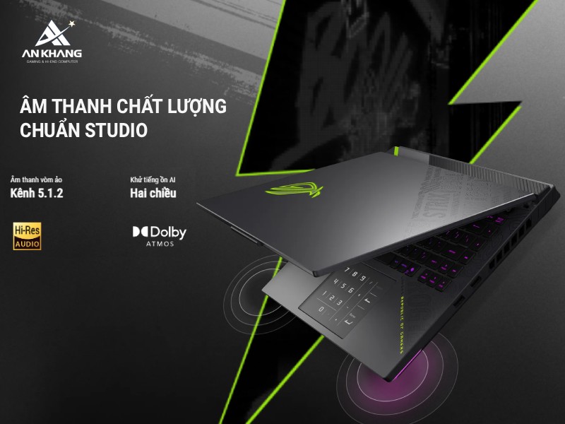 ASUS ROG Strix G16 G614PW-TS051W cùng âm thanh sống động cho trải nghiệm gaming, sáng tạo đỉnh cao