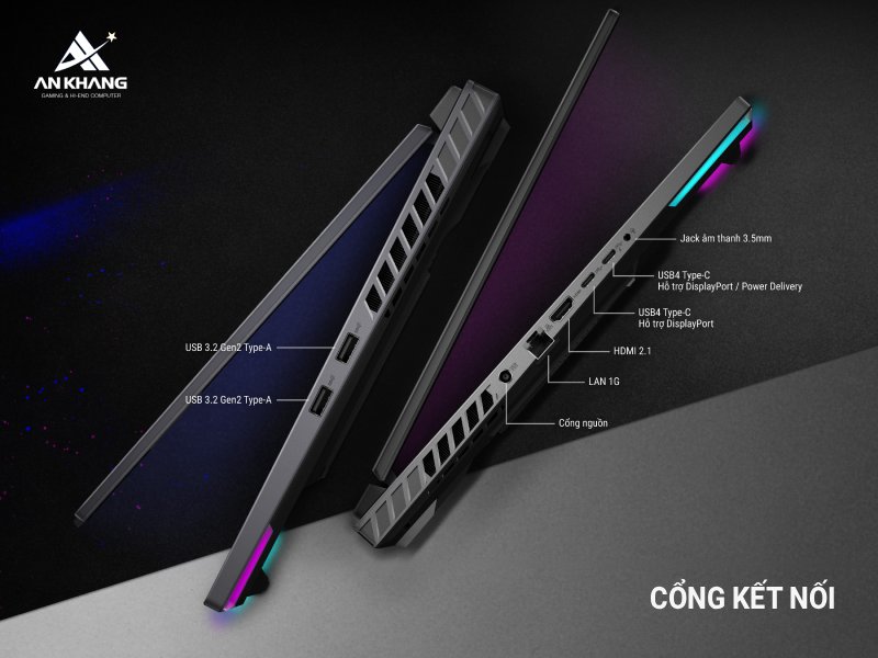 Hệ thống cổng kết nối của laptop ASUS ROG Strix G16 G614PW-TS051W
