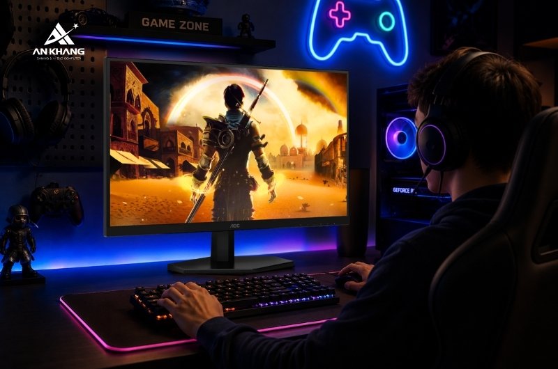 Màn hình gaming AOC Q27G40HE trang bị công nghệ bảo vệ mắt, giảm ánh sáng xanh có hại