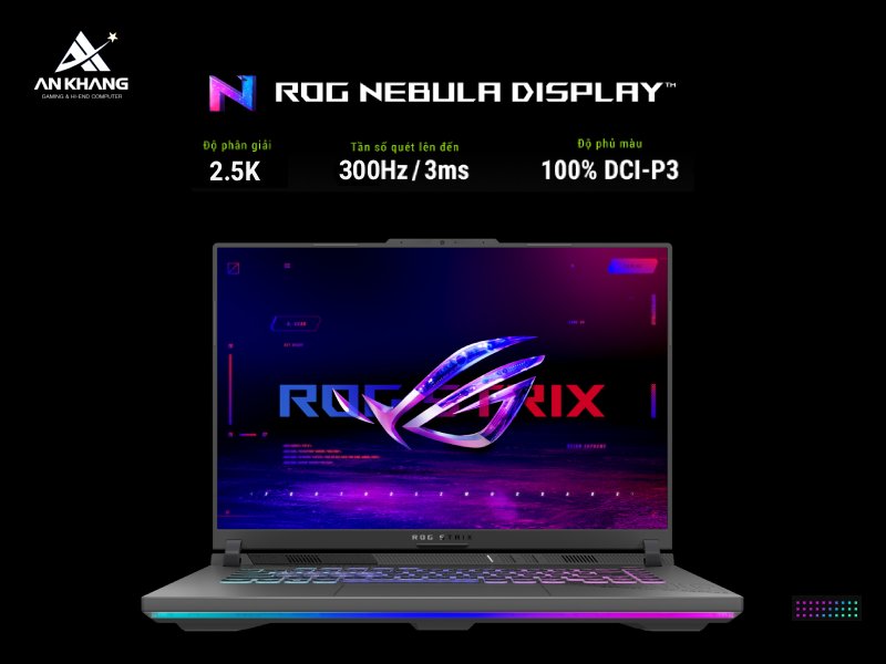 Laptop ASUS ROG Strix G16 G614PW-TS051W sở hữu màn hình ROG Nebula siêu mượt, chuyên nghiệp
